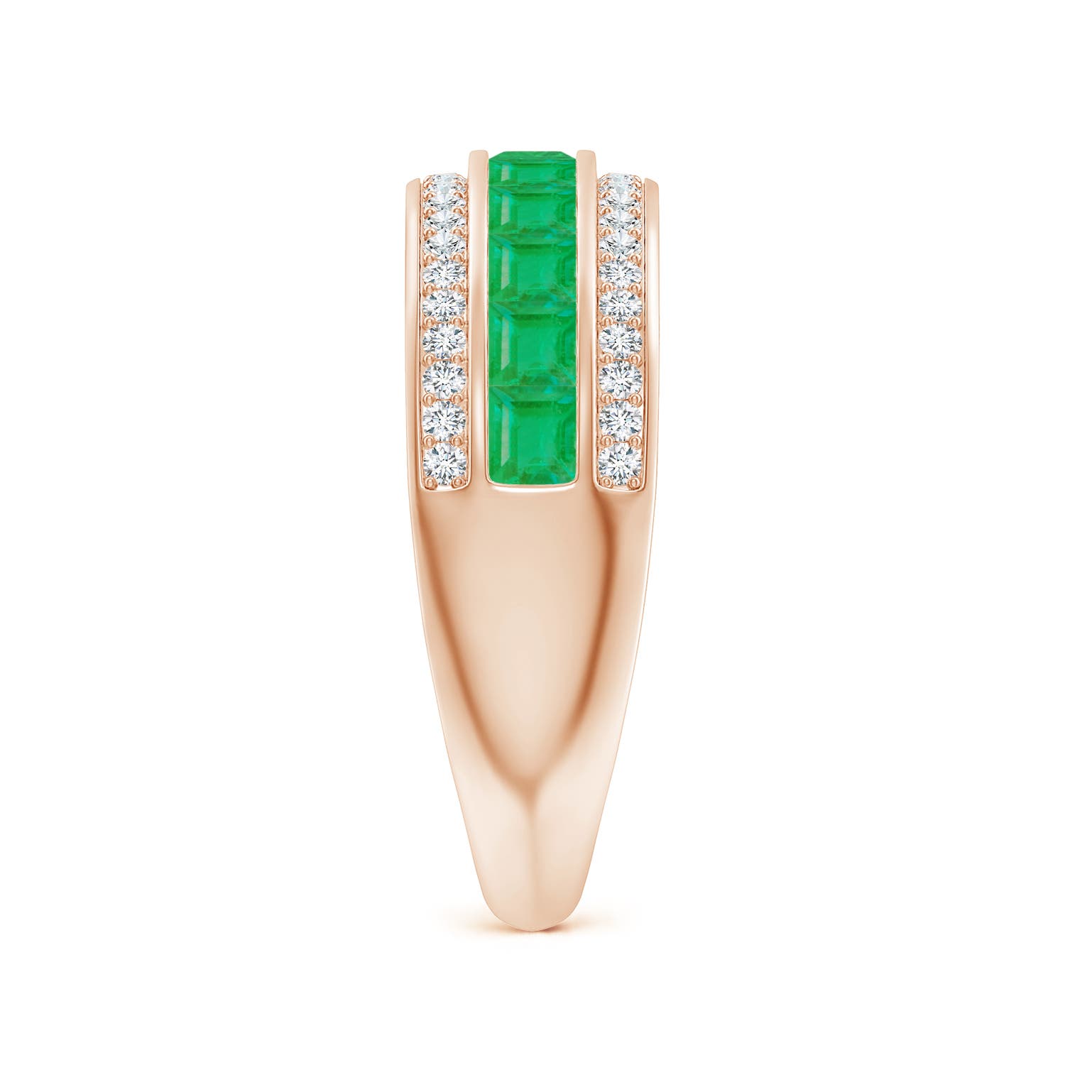 A - Emerald / 1.11 CT / 14 KT Rose Gold