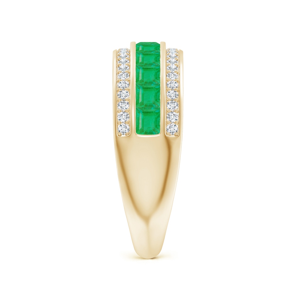 2.5mm A Channel-Set Square Emerald and Diamond Half Eternity Band in Yellow Gold side-2