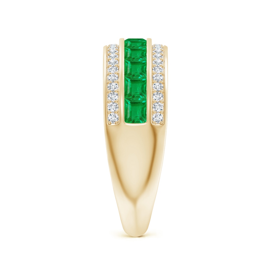 2.5mm AA Channel-Set Square Emerald and Diamond Half Eternity Band in Yellow Gold side-2