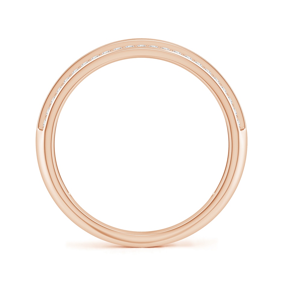 2.5mm AAAA Channel-Set Square Emerald and Diamond Half Eternity Band in Rose Gold side-1