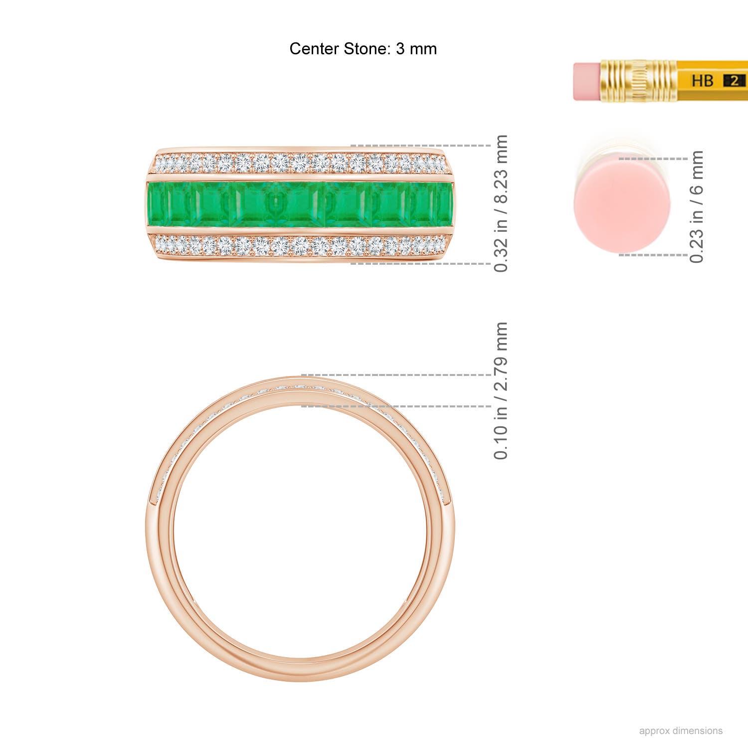 A - Emerald / 1.69 CT / 14 KT Rose Gold