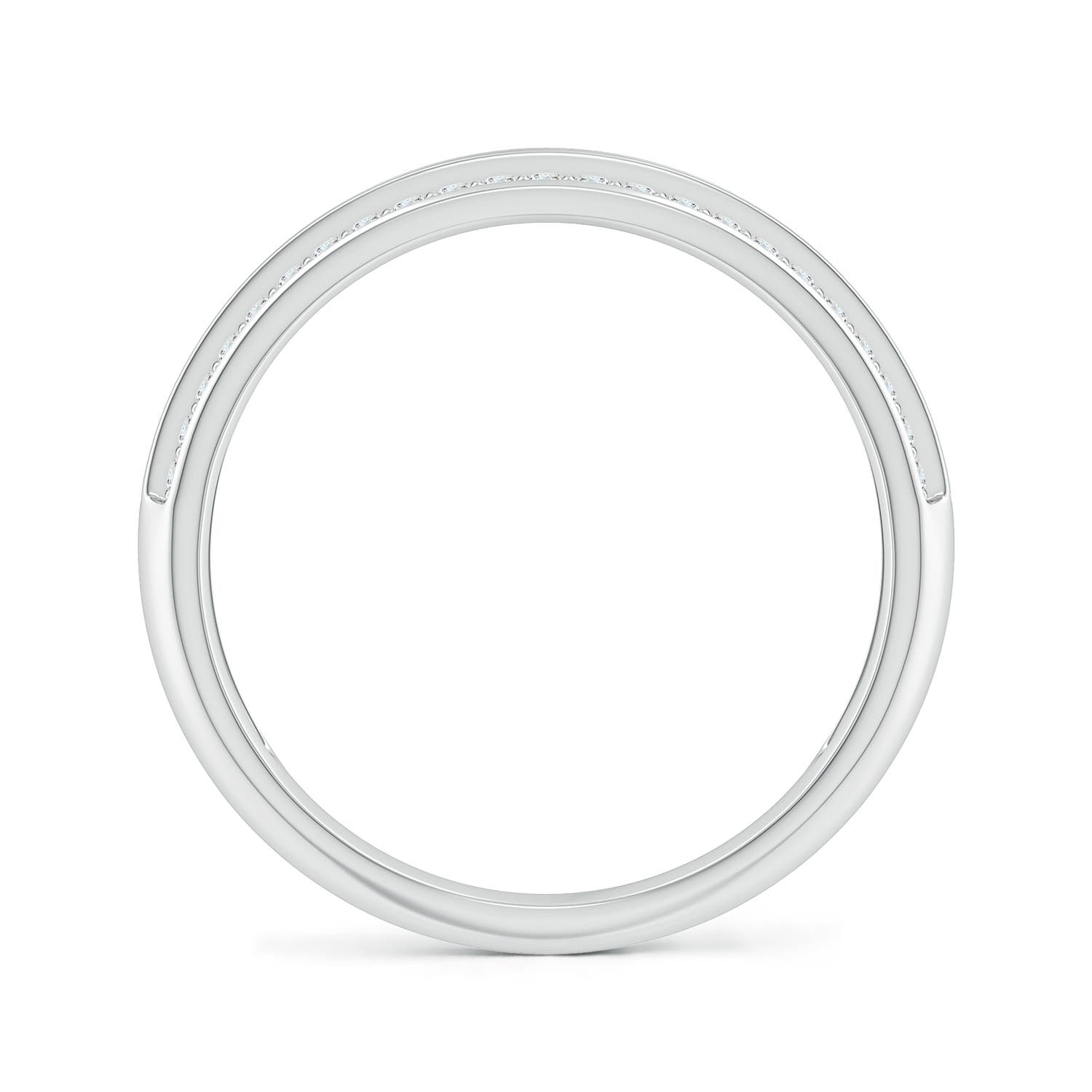 2.5mm A Channel-Set Square Sapphire and Diamond Half Eternity Band in P950 Platinum - side 3