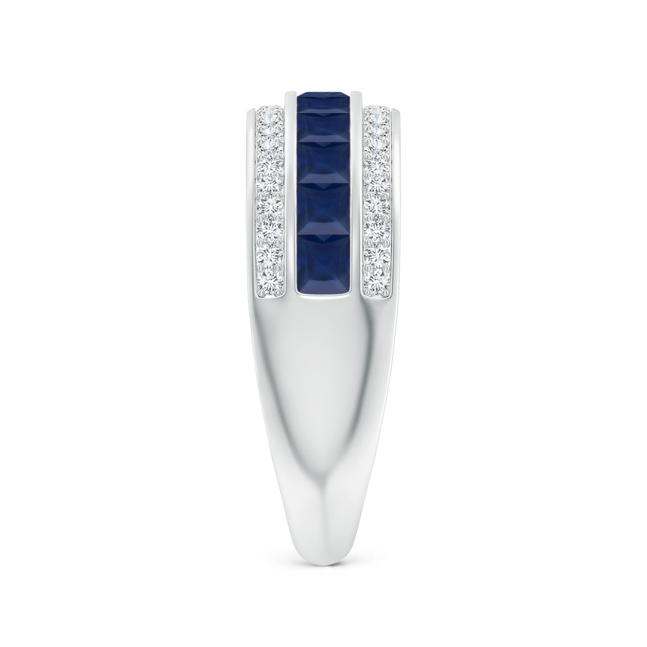 2.5mm A Channel-Set Square Sapphire and Diamond Half Eternity Band in P950 Platinum side-2