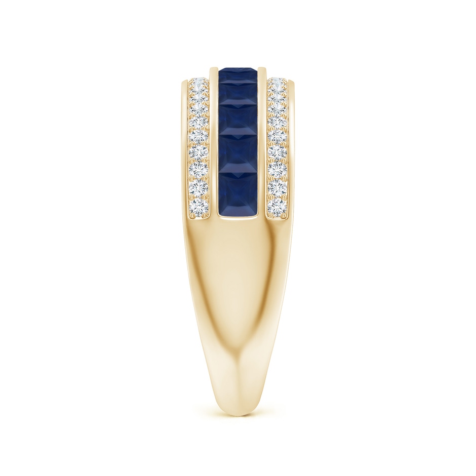 2.5mm A Channel-Set Square Sapphire and Diamond Half Eternity Band in Yellow Gold side-2