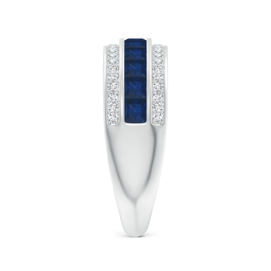 2.5mm AA Channel-Set Square Sapphire and Diamond Half Eternity Band in P950 Platinum side-2