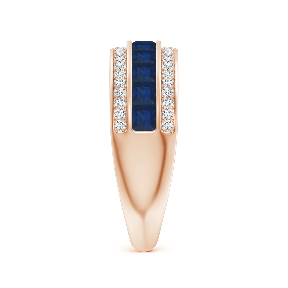 2.5mm AA Channel-Set Square Sapphire and Diamond Half Eternity Band in Rose Gold side-2