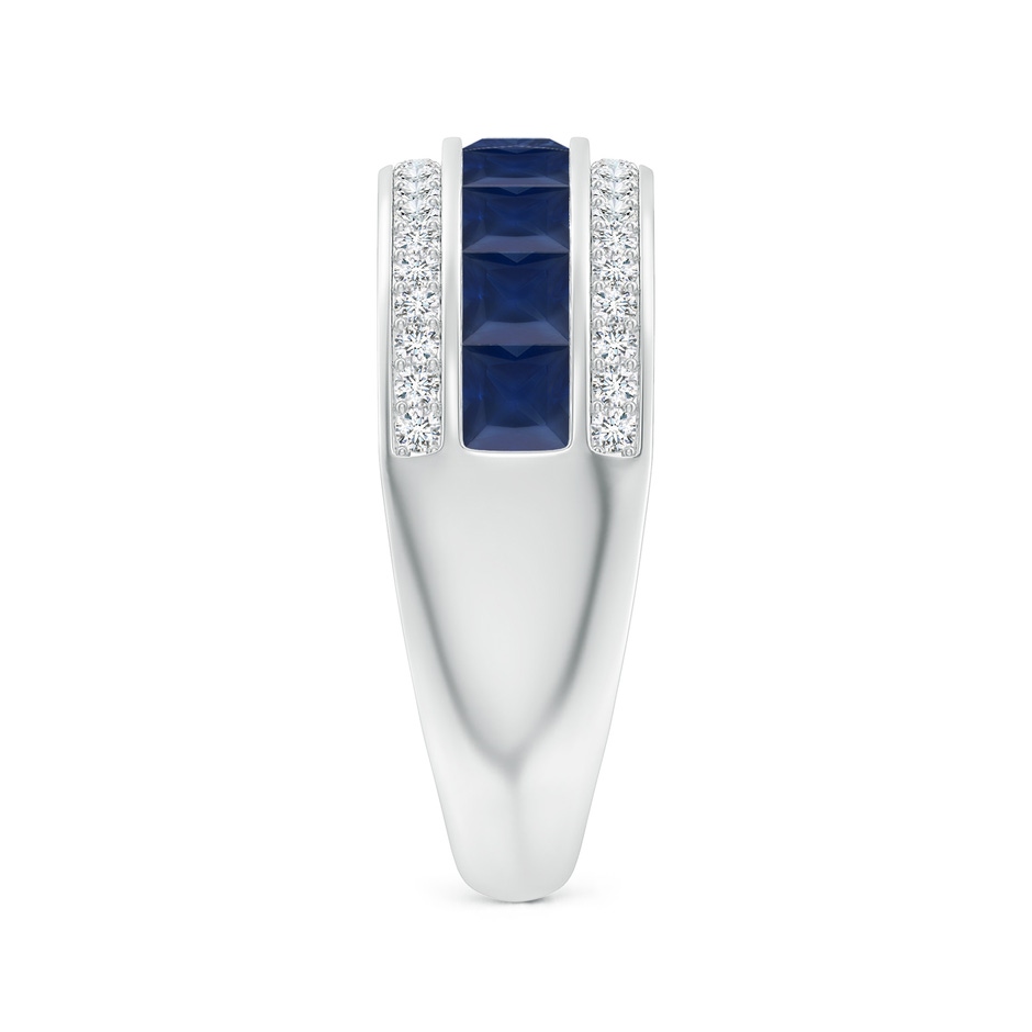3mm A Channel-Set Square Sapphire and Diamond Half Eternity Band in P950 Platinum side-2