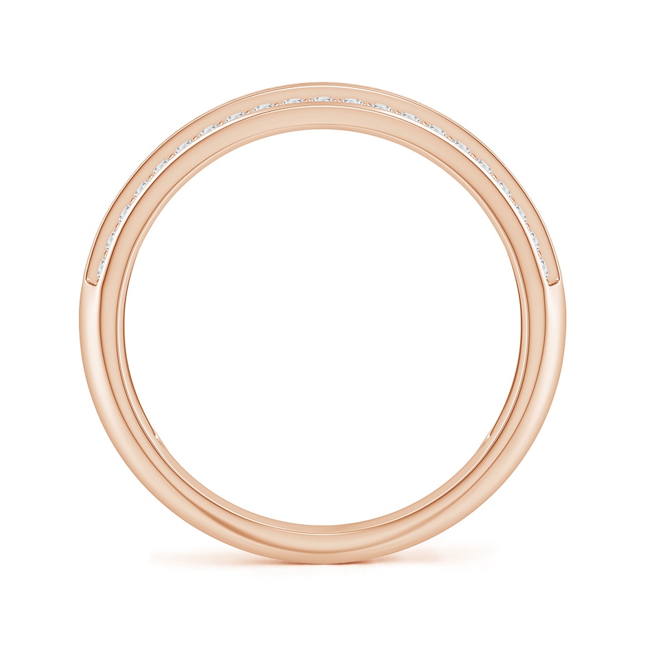 3mm A Channel-Set Square Sapphire and Diamond Half Eternity Band in Rose Gold side-1