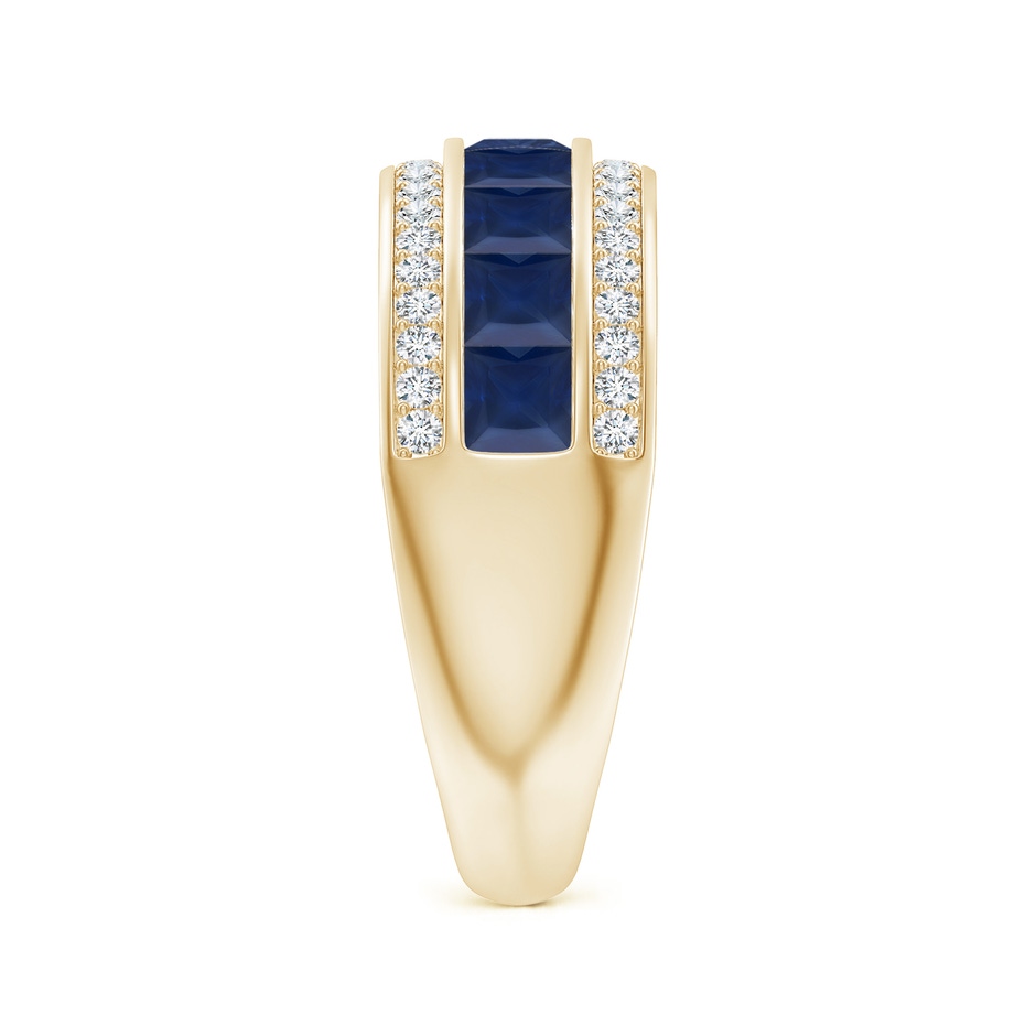 3mm A Channel-Set Square Sapphire and Diamond Half Eternity Band in Yellow Gold side-2