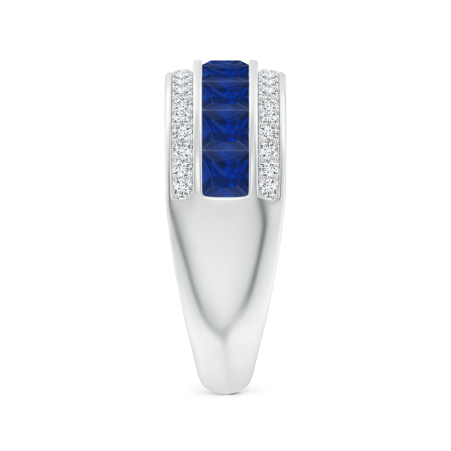 AAA - Blue Sapphire / 2.05 CT / 14 KT White Gold