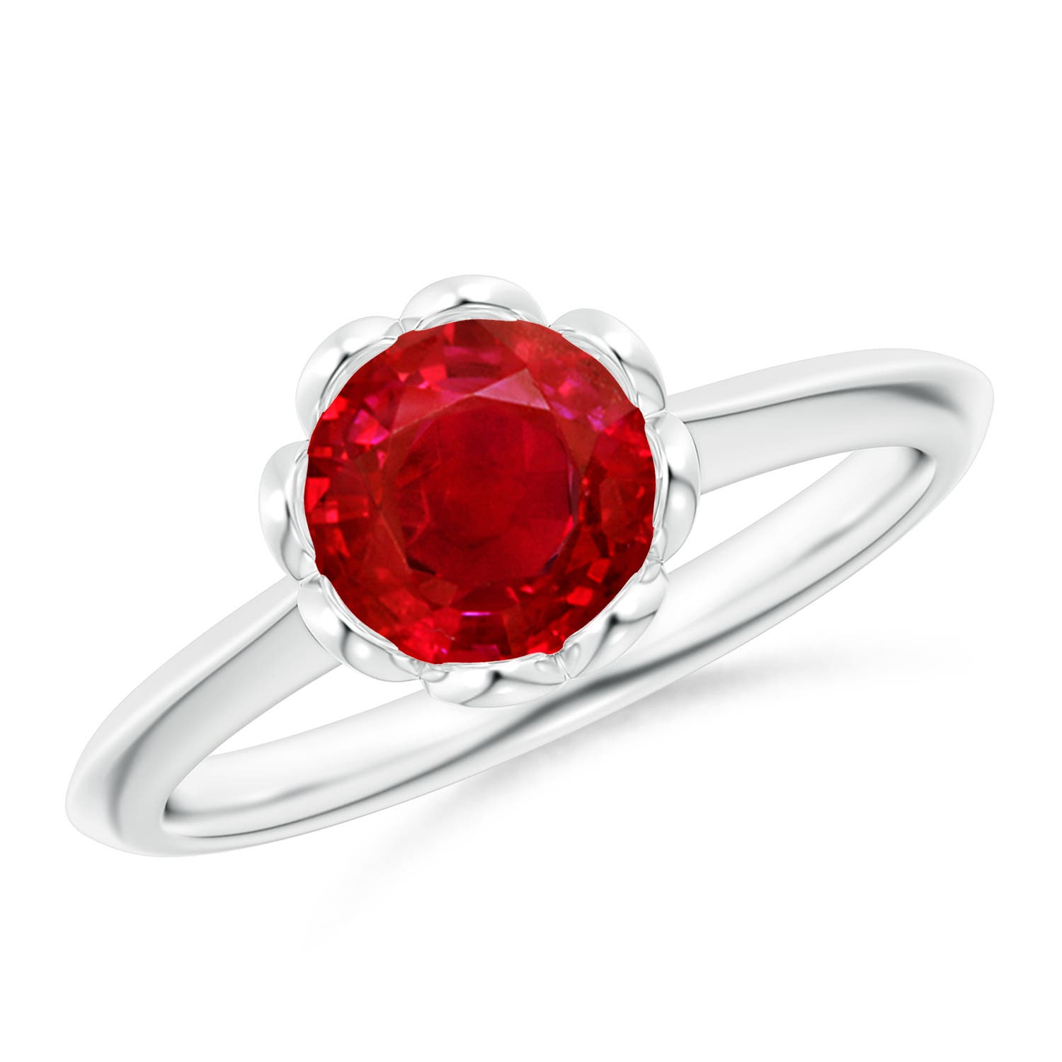 AAA - Ruby / 1.4 CT / 14 KT White Gold