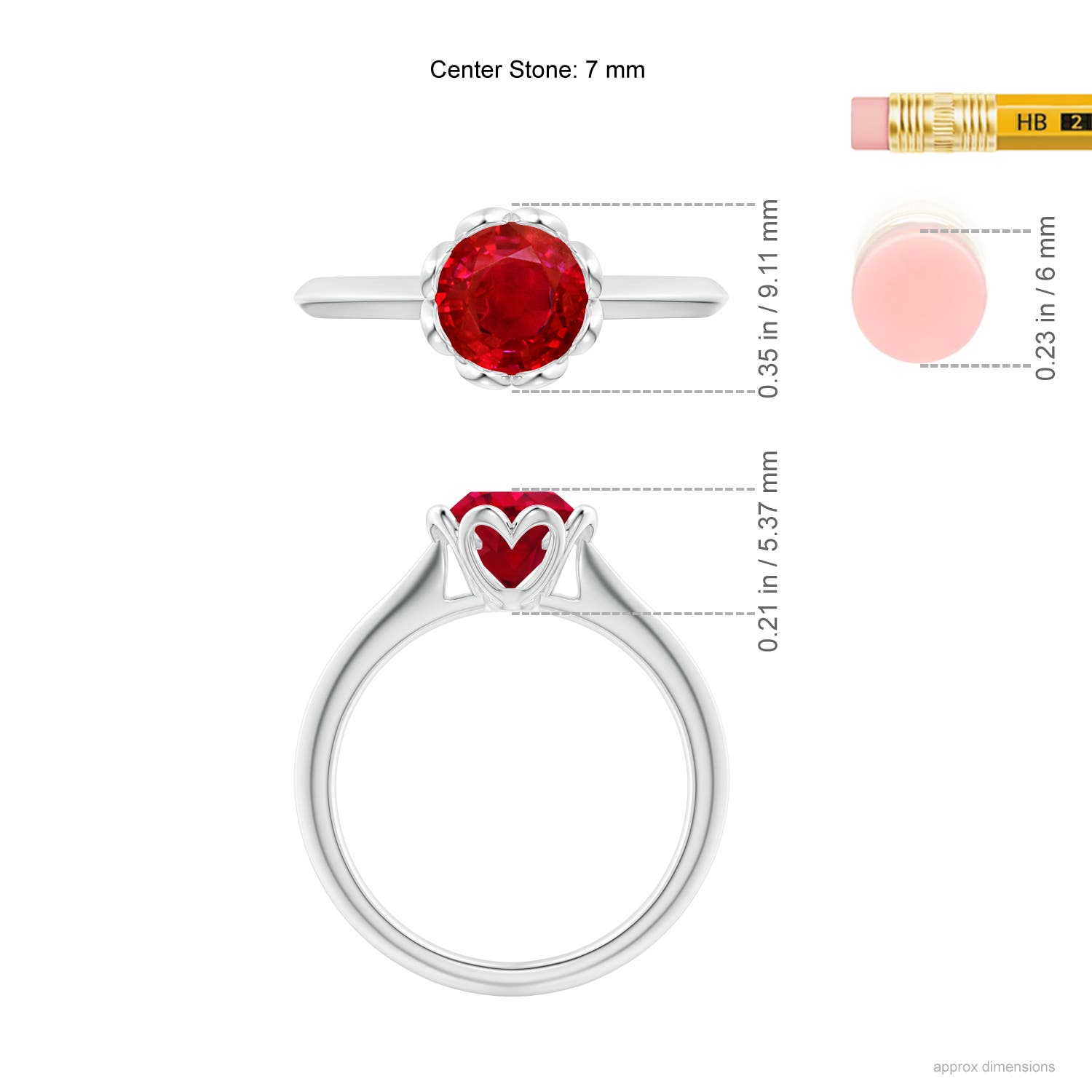 AAA - Ruby / 1.4 CT / 14 KT White Gold