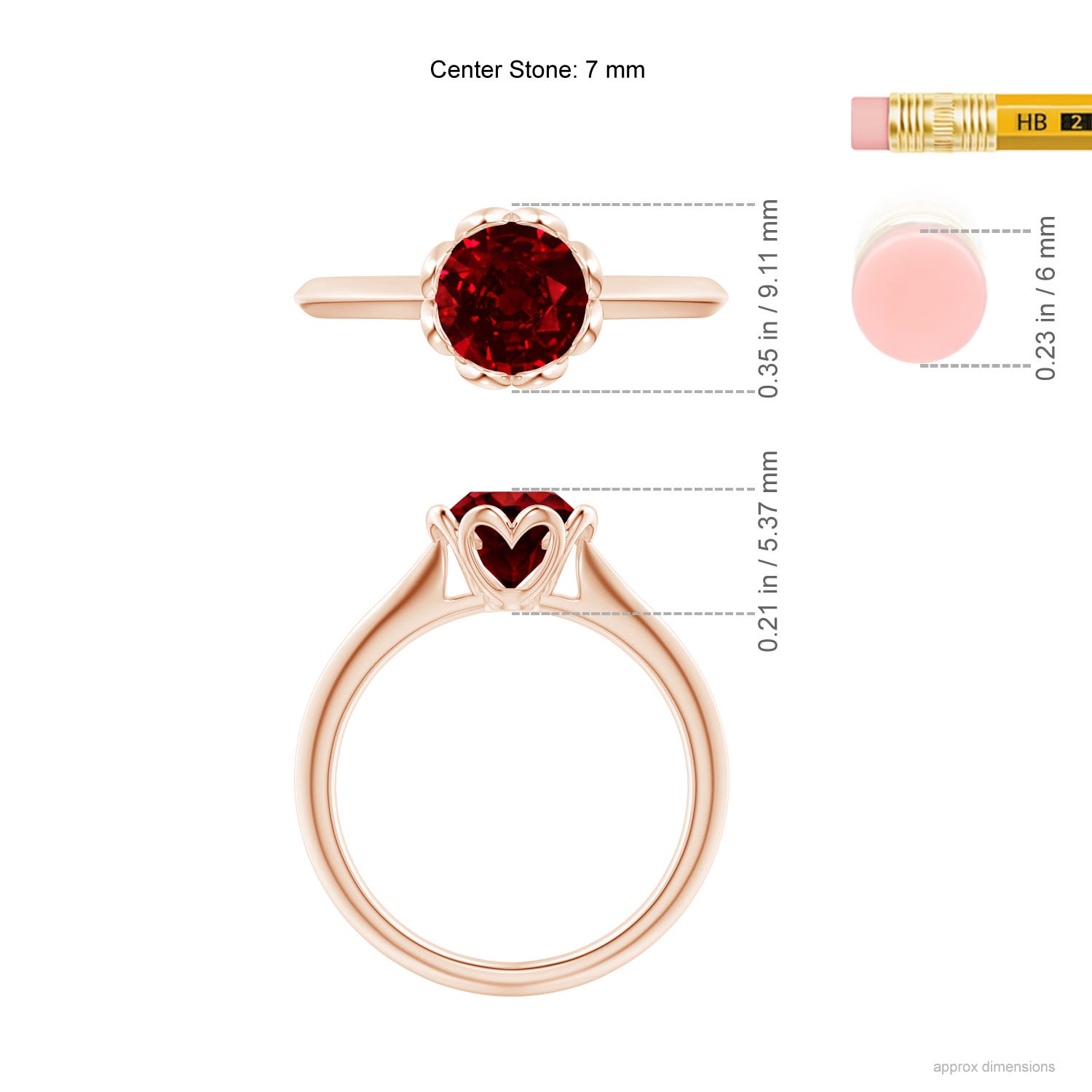 AAAA - Ruby / 1.4 CT / 14 KT Rose Gold