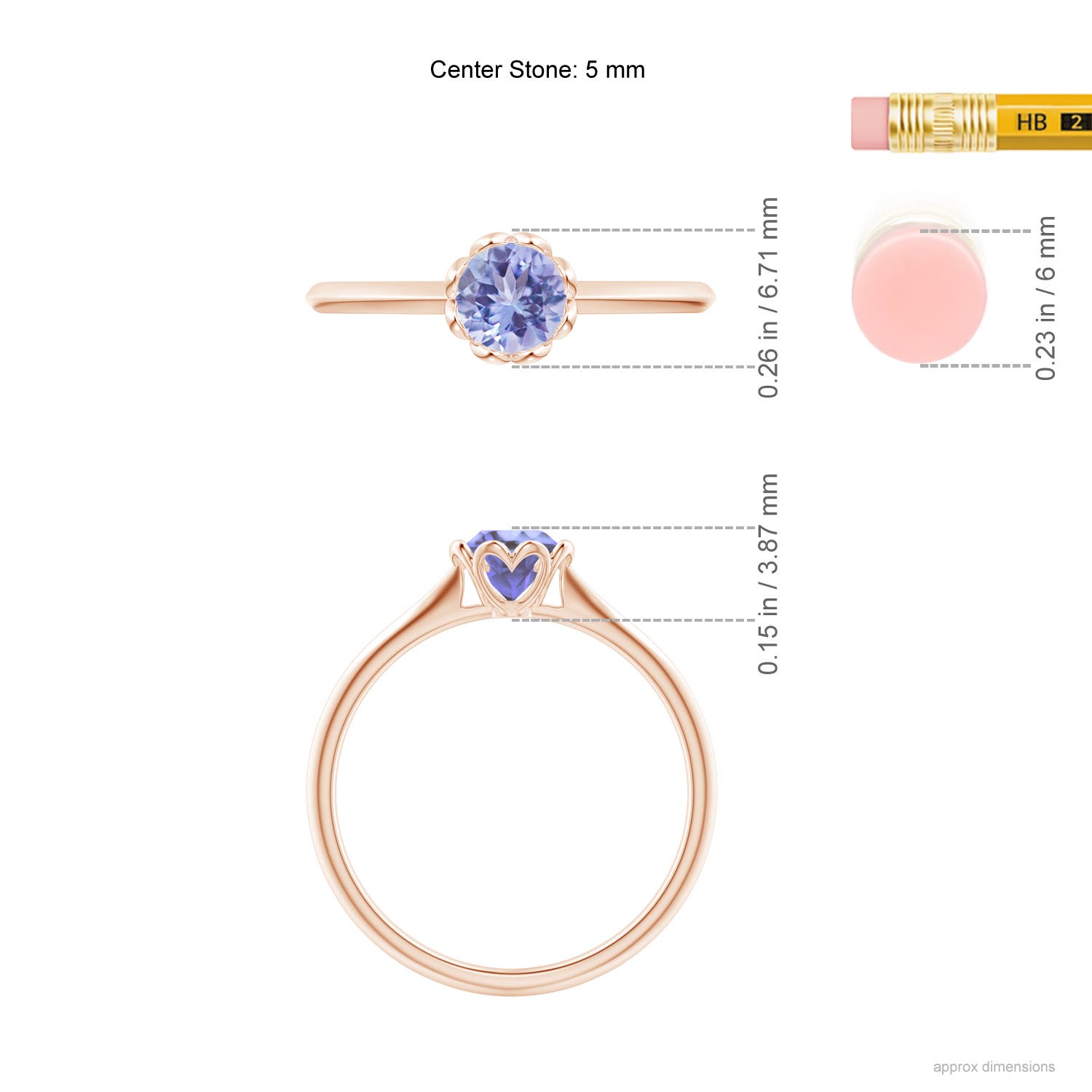 AA - Tanzanite / 0.5 CT / 14 KT Rose Gold