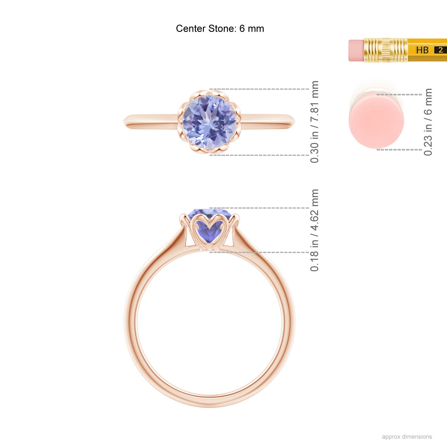 A - Tanzanite / 0.9 CT / 14 KT Rose Gold