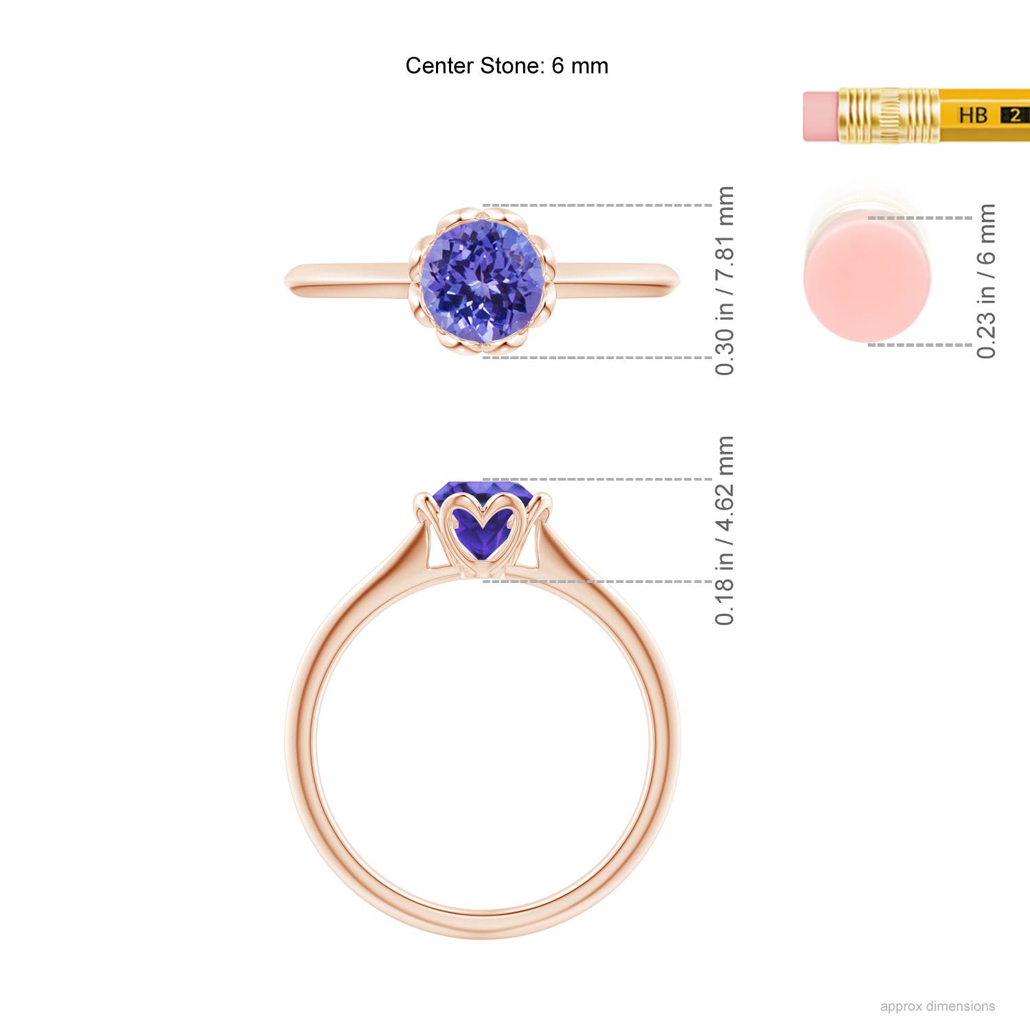 AA - Tanzanite / 0.9 CT / 14 KT Rose Gold