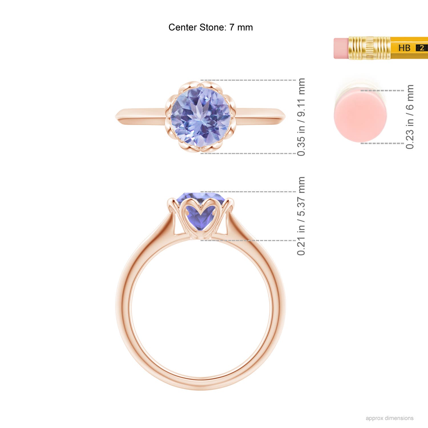 A - Tanzanite / 1.45 CT / 14 KT Rose Gold