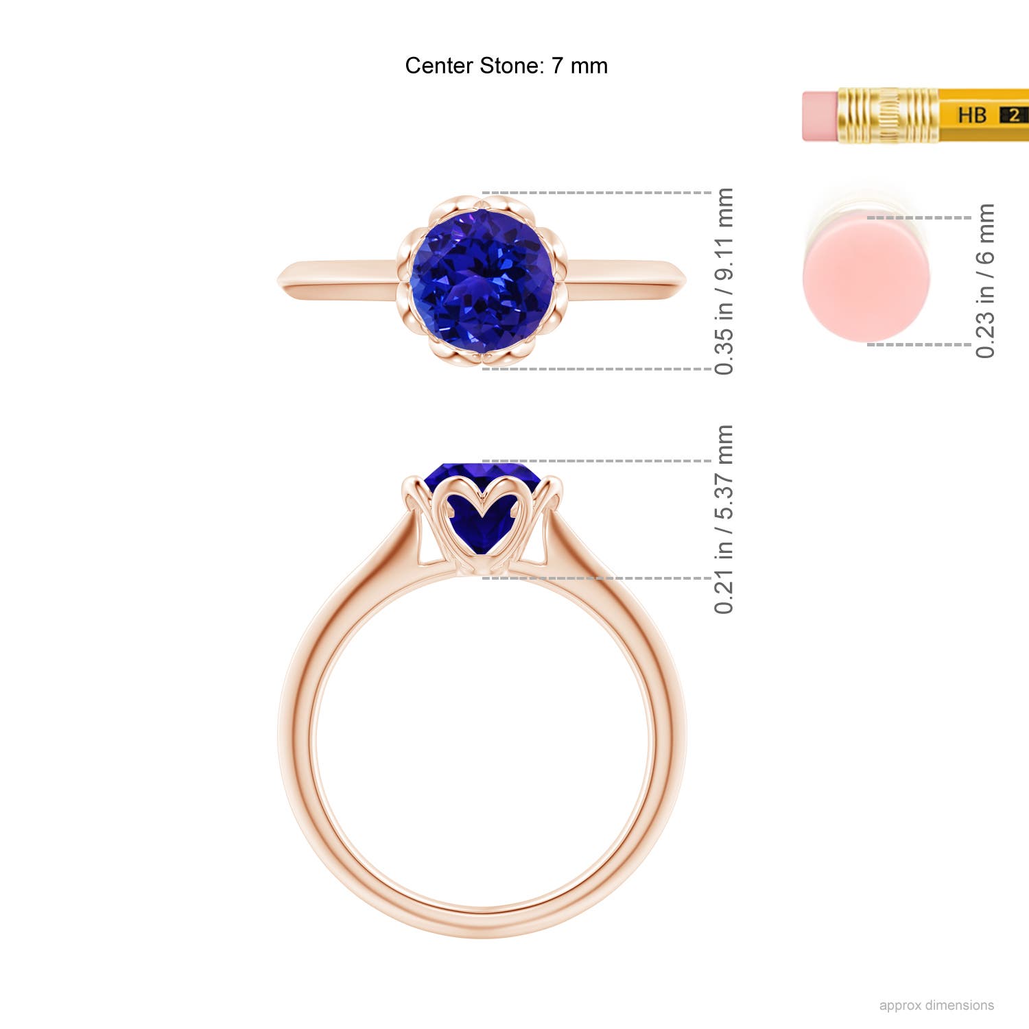 AAAA - Tanzanite / 1.45 CT / 14 KT Rose Gold