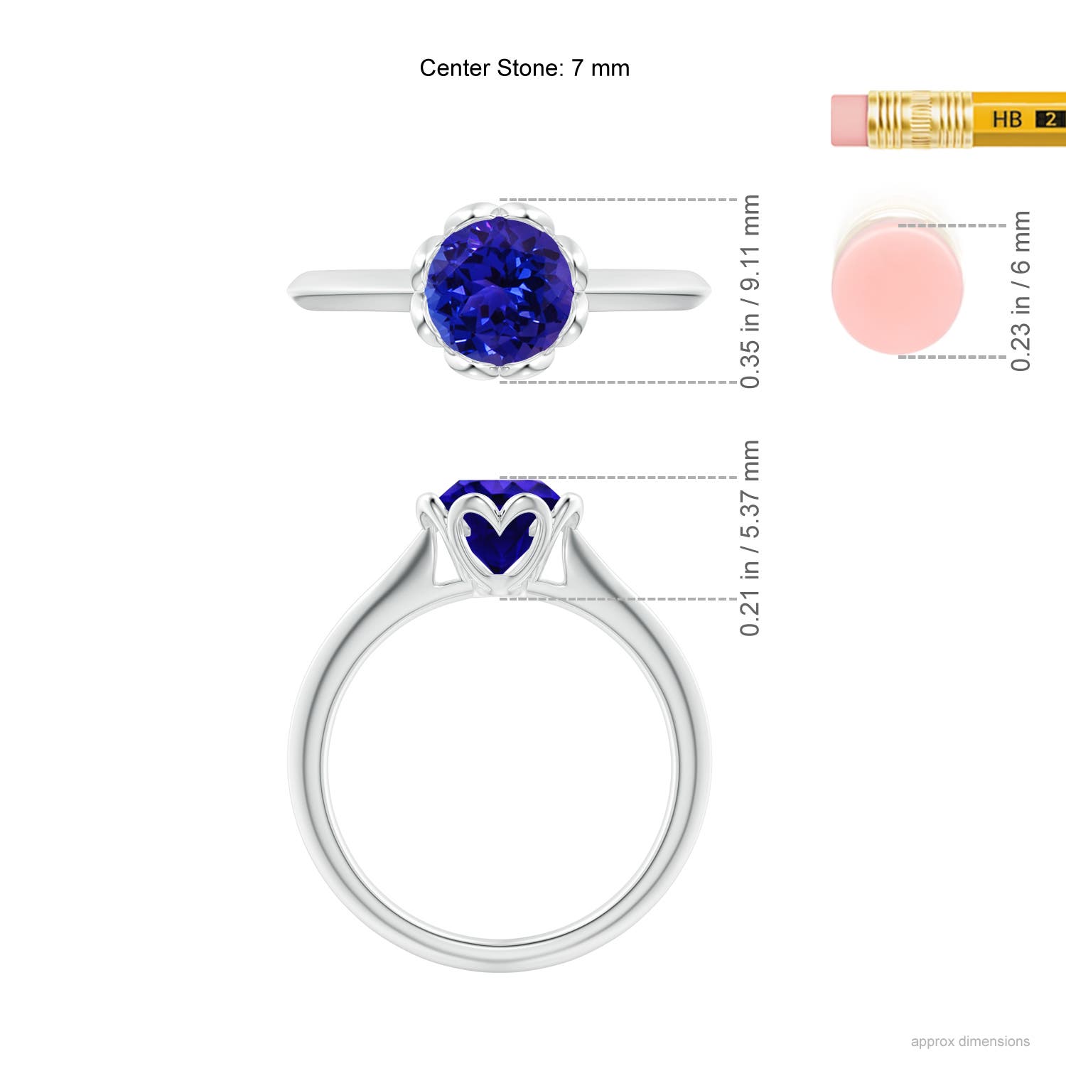 AAAA - Tanzanite / 1.45 CT / 14 KT White Gold