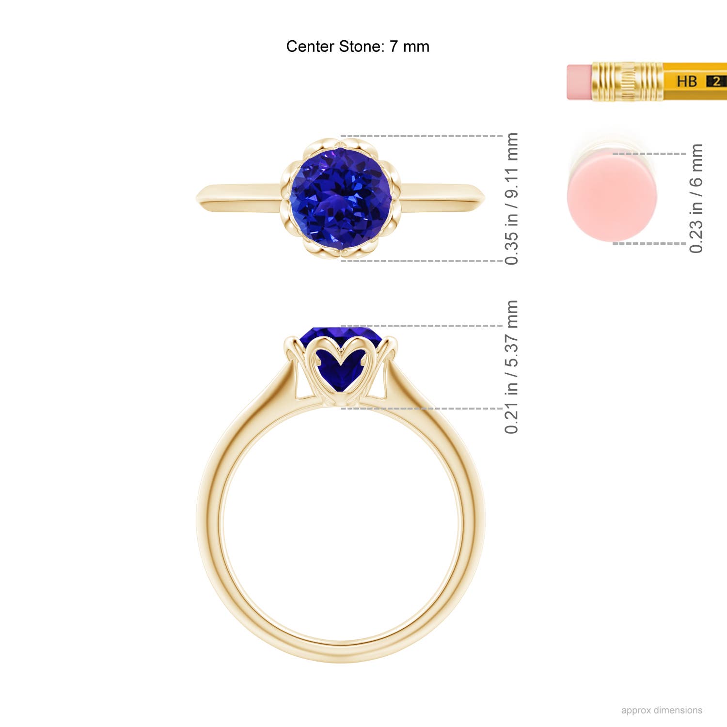 AAAA - Tanzanite / 1.45 CT / 14 KT Yellow Gold