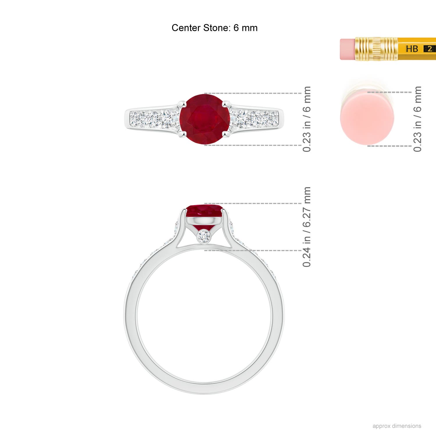 AA - Ruby / 1.38 CT / 14 KT White Gold