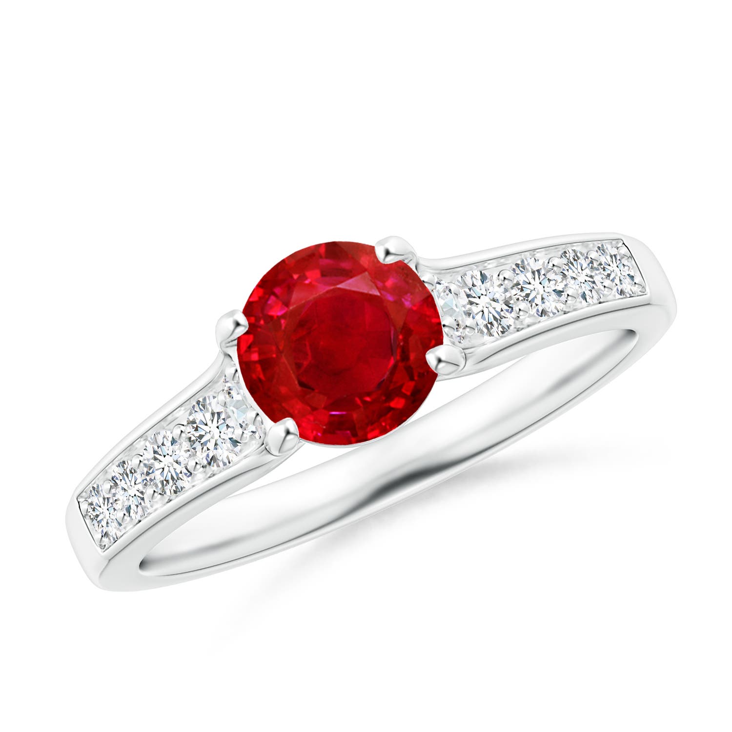 AAA - Ruby / 1.38 CT / 14 KT White Gold