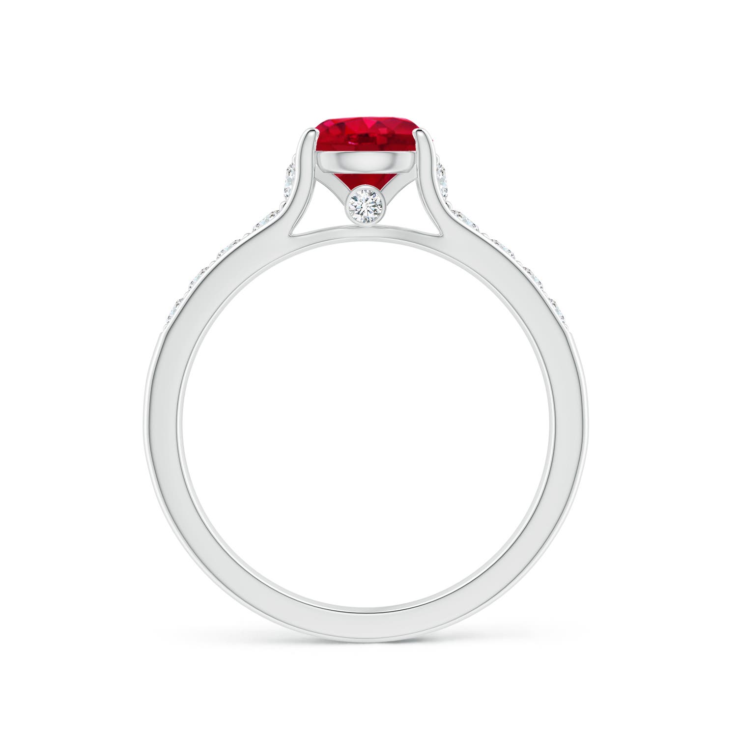 AAA - Ruby / 1.38 CT / 14 KT White Gold