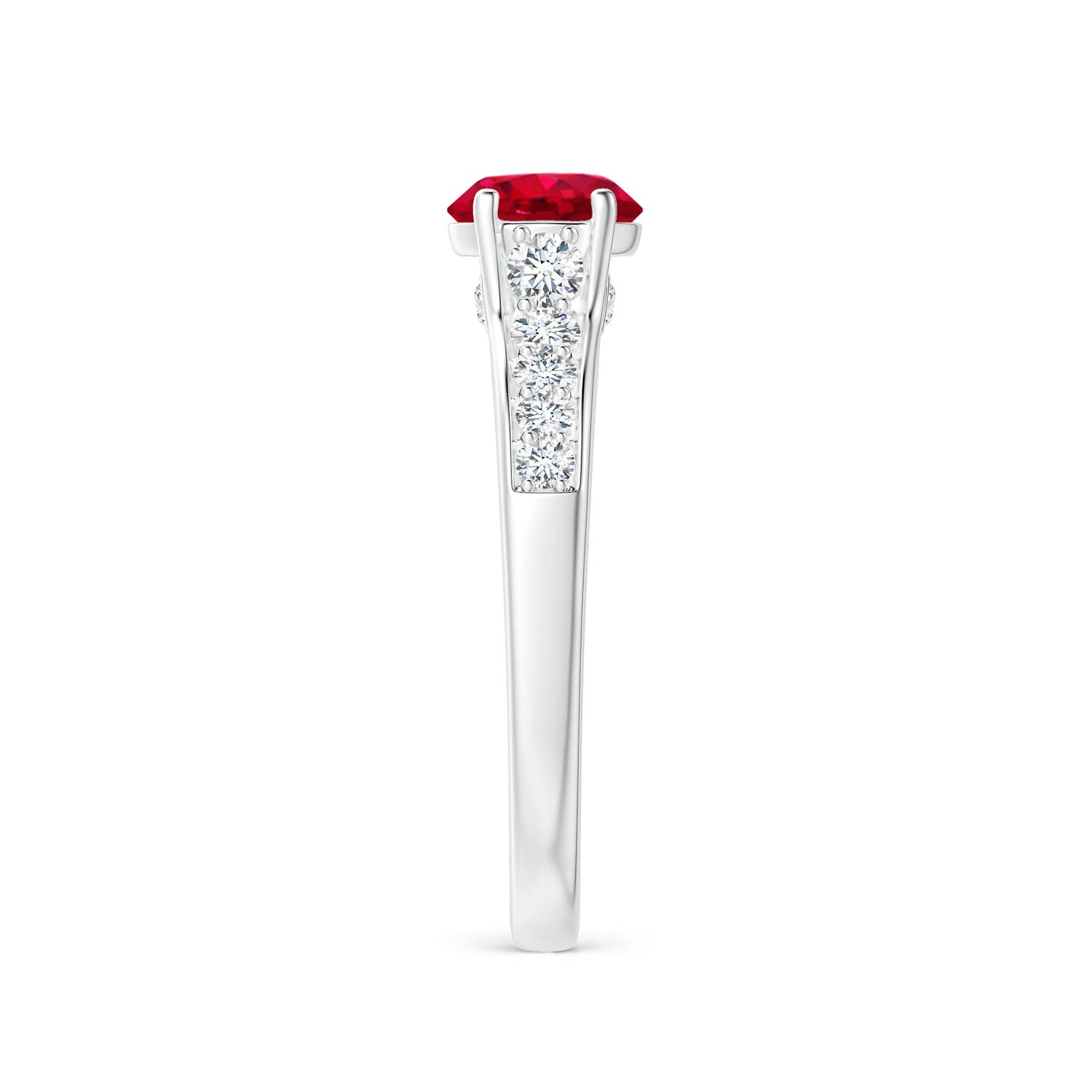 AAA - Ruby / 1.38 CT / 14 KT White Gold