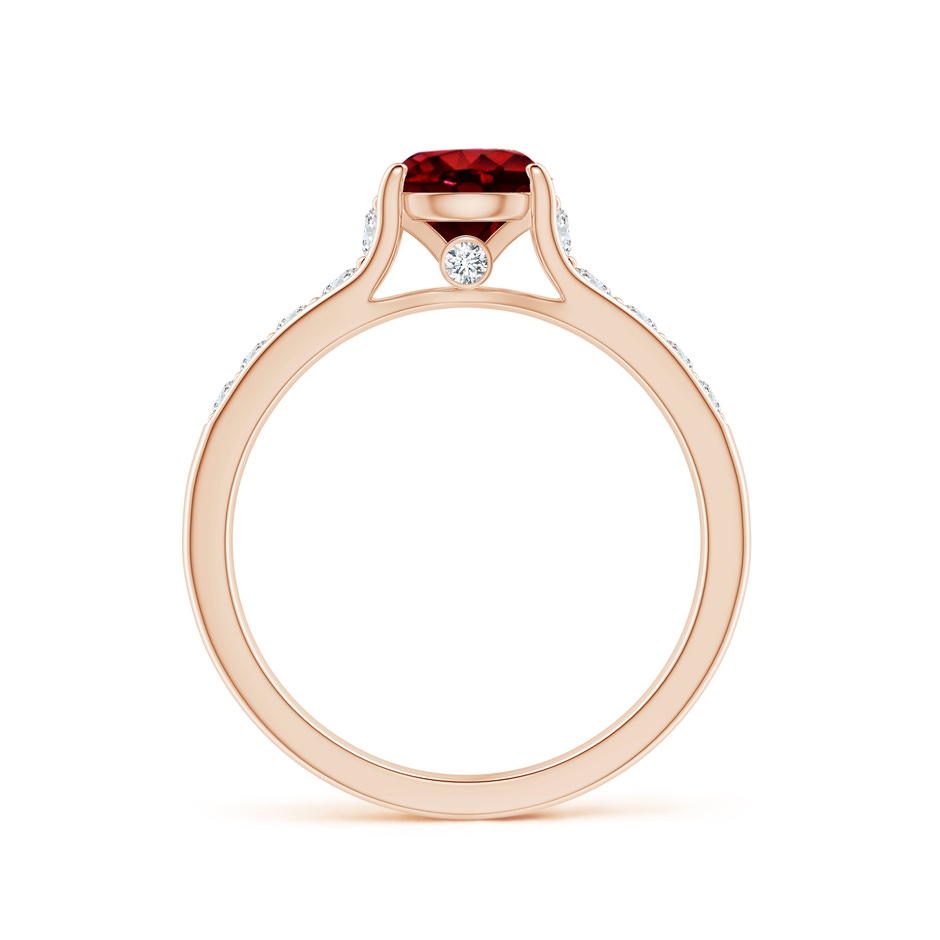 6mm Lab-Grown Round Ruby Tapered Shank Solitaire Engagement Ring in Rose Gold side 1