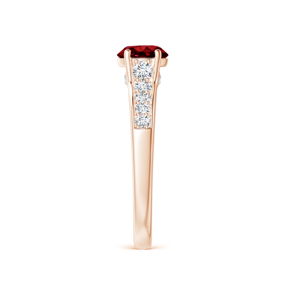 6mm Lab-Grown Round Ruby Tapered Shank Solitaire Engagement Ring in Rose Gold side 2