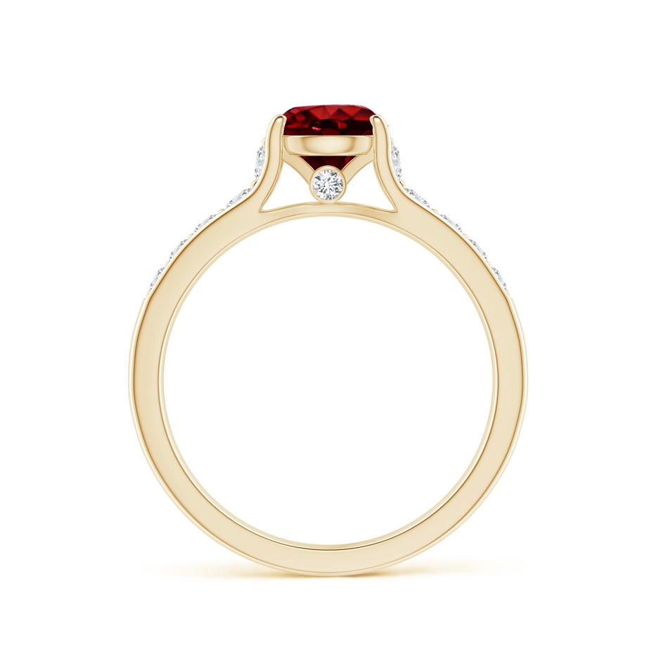 6mm Lab-Grown Round Ruby Tapered Shank Solitaire Engagement Ring in Yellow Gold side 1