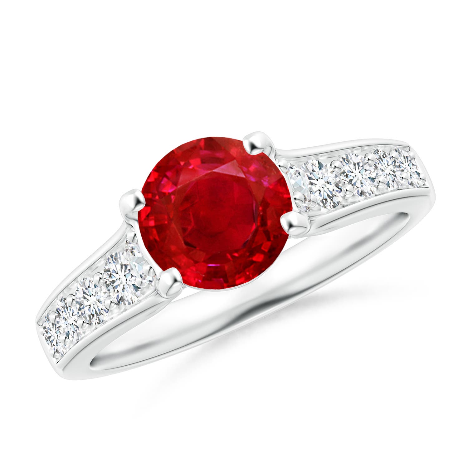 AAA - Ruby / 1.94 CT / 14 KT White Gold