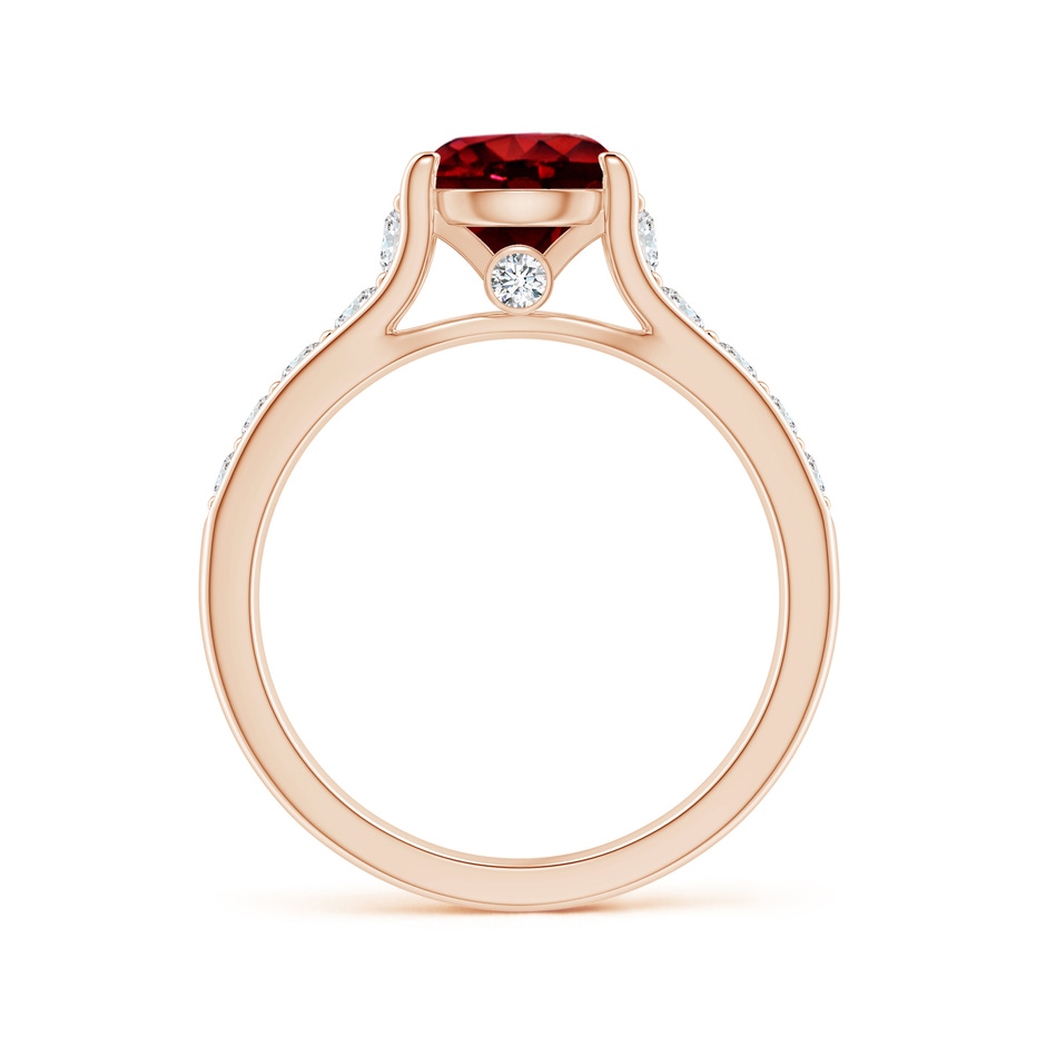 7mm Lab-Grown Round Ruby Tapered Shank Solitaire Engagement Ring in Rose Gold side 1