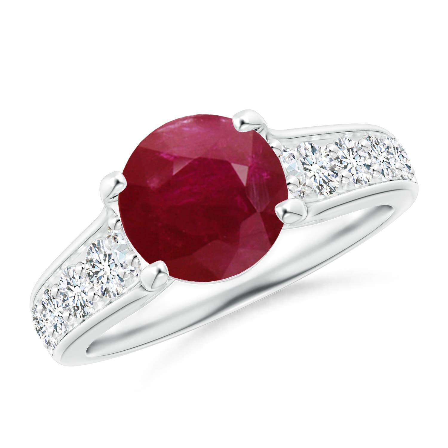 A - Ruby / 2.8 CT / 14 KT White Gold