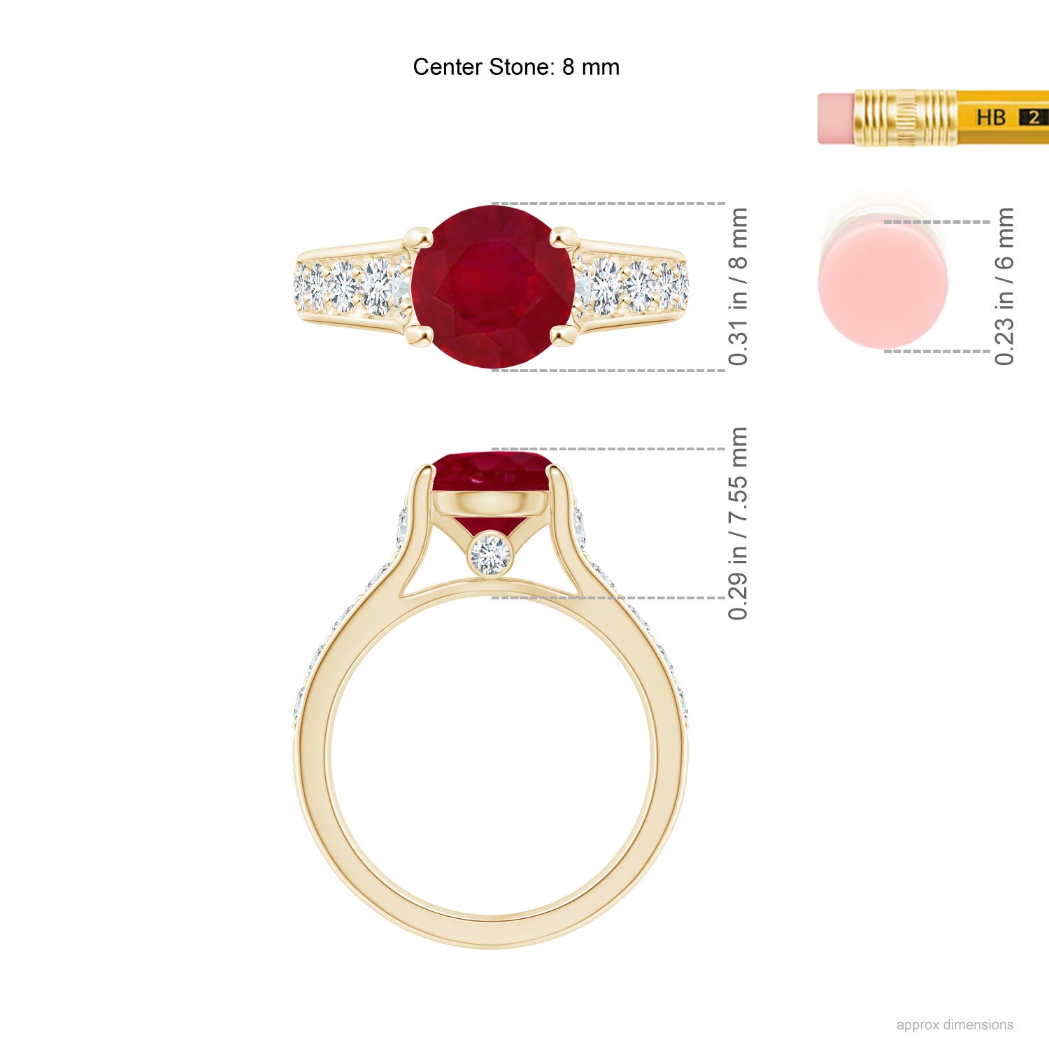 AA - Ruby / 2.8 CT / 14 KT Yellow Gold
