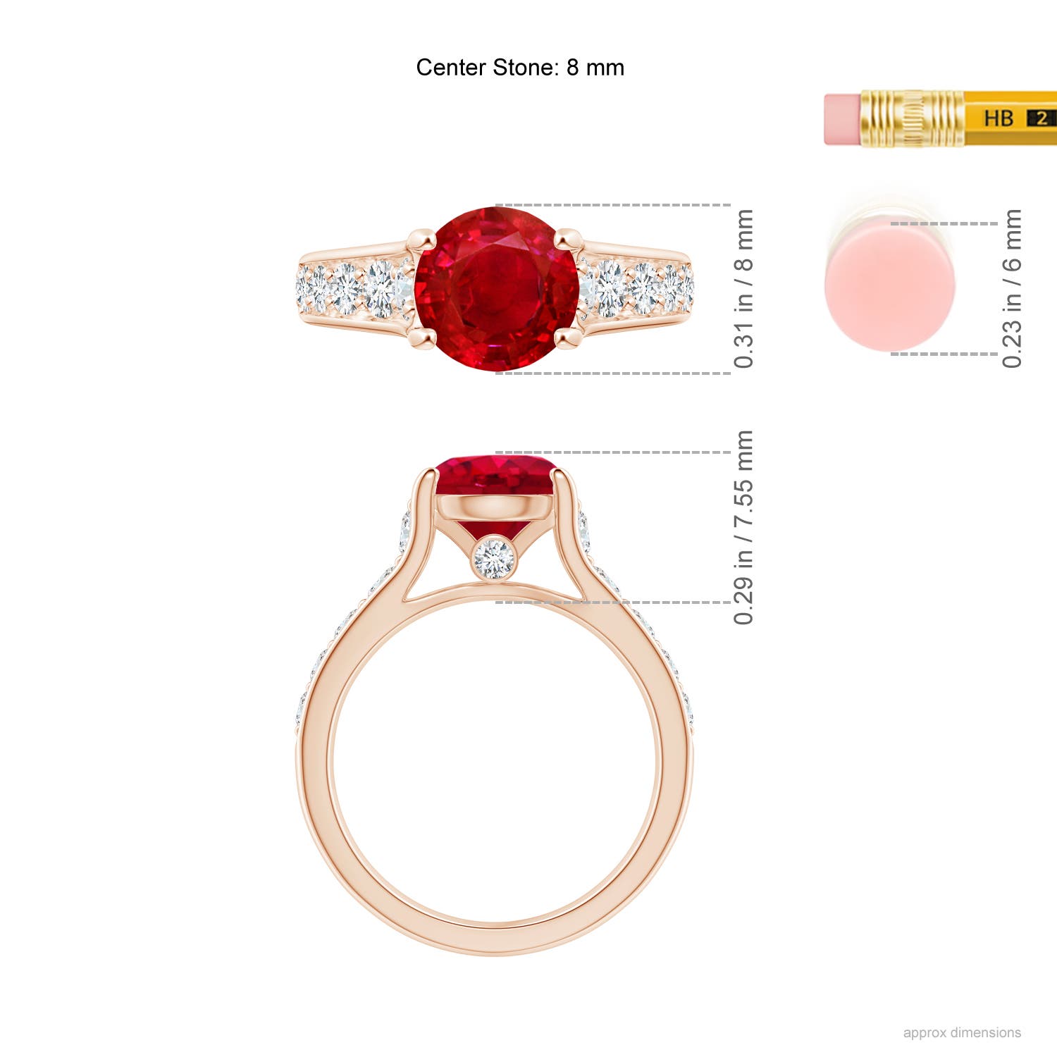 AAA - Ruby / 2.8 CT / 14 KT Rose Gold