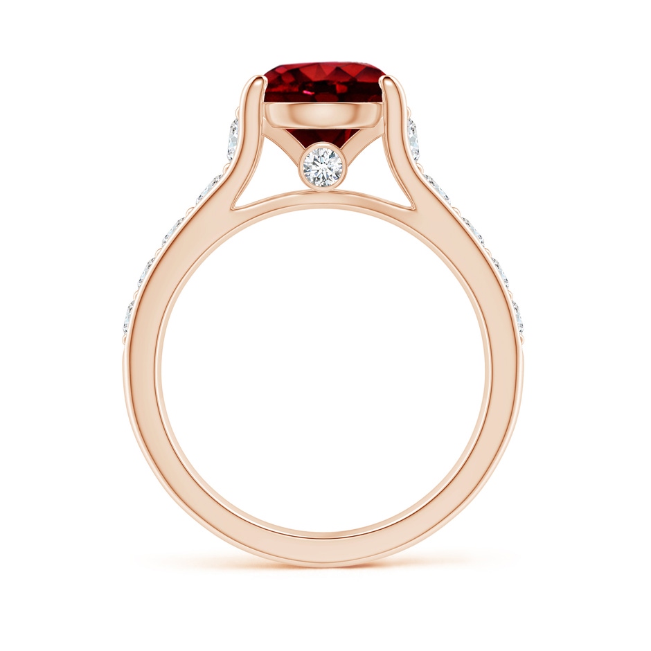 8mm Lab-Grown Round Ruby Tapered Shank Solitaire Engagement Ring in Rose Gold side 1