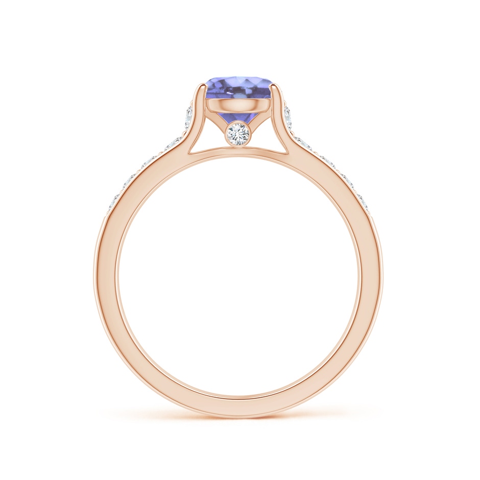 6mm A Round Tanzanite Tapered Shank Solitaire Engagement Ring in Rose Gold side 1