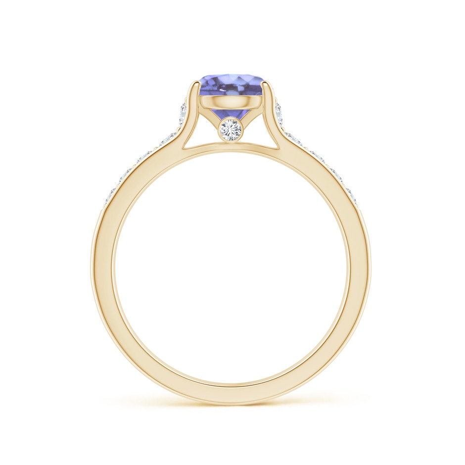 6mm A Round Tanzanite Tapered Shank Solitaire Engagement Ring in Yellow Gold side 1