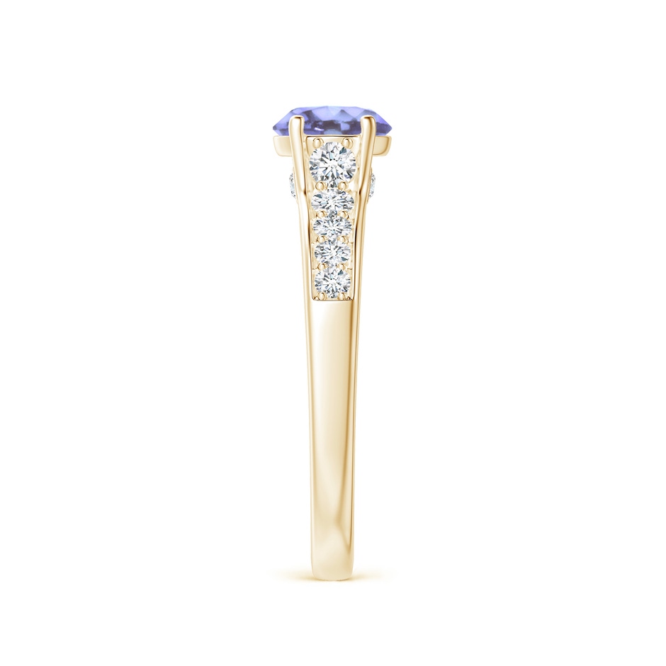 6mm A Round Tanzanite Tapered Shank Solitaire Engagement Ring in Yellow Gold side 2