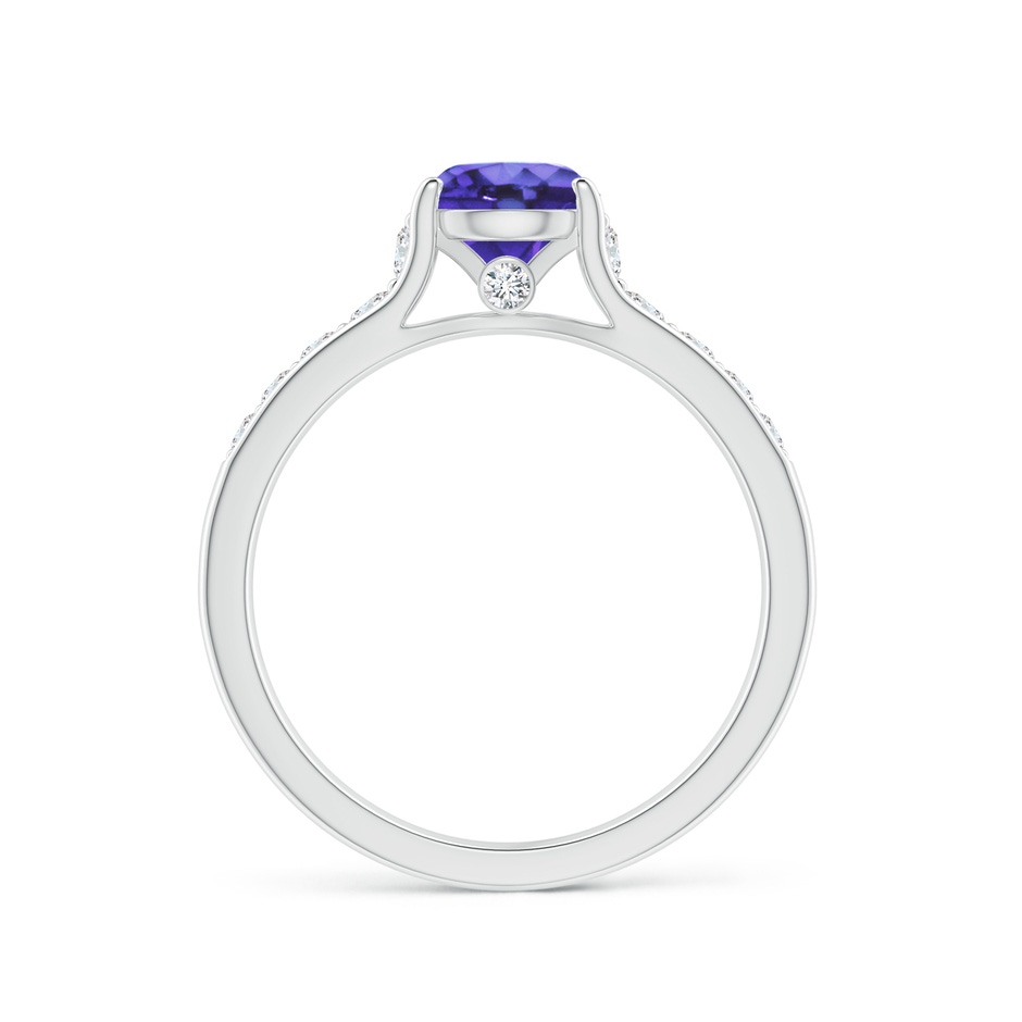 6mm AA Round Tanzanite Tapered Shank Solitaire Engagement Ring in P950 Platinum side 1