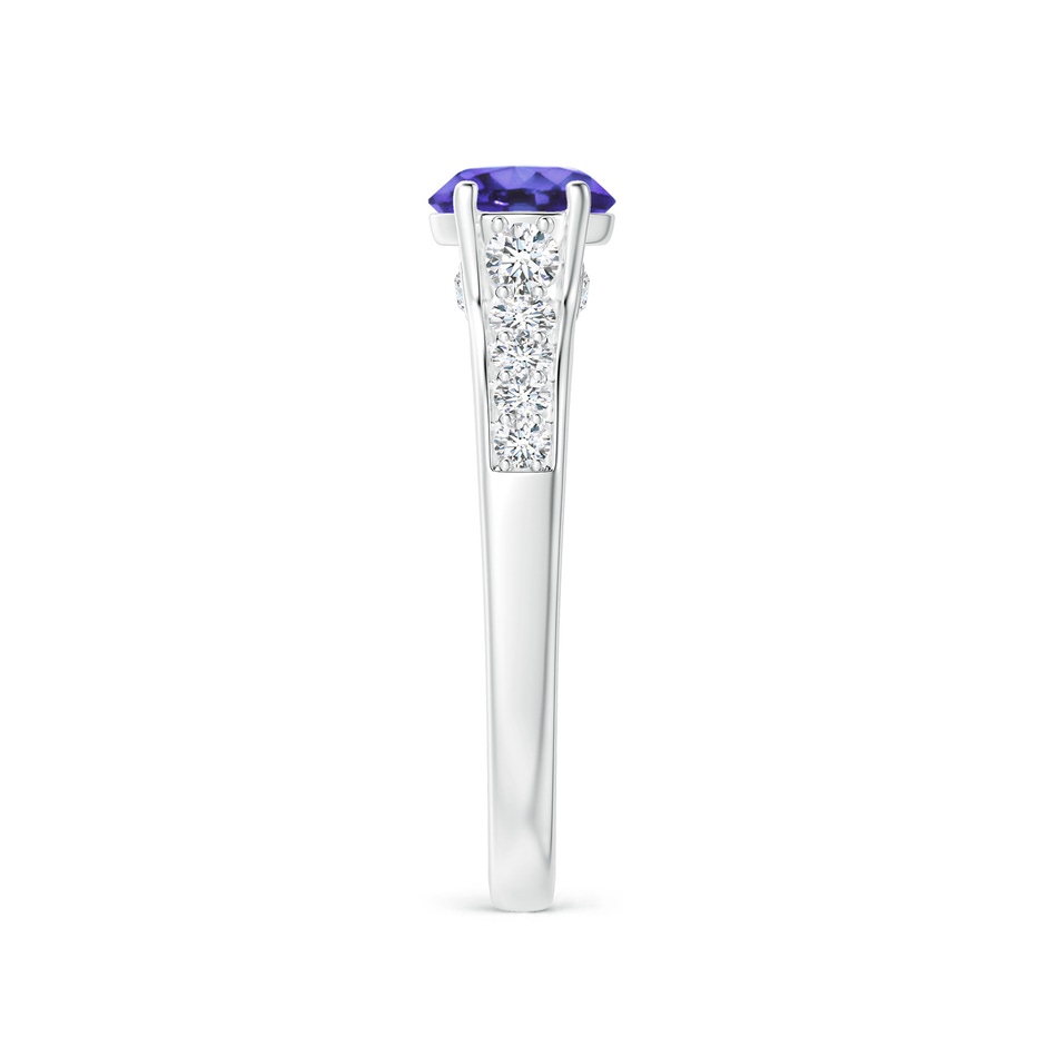 6mm AA Round Tanzanite Tapered Shank Solitaire Engagement Ring in P950 Platinum side 2