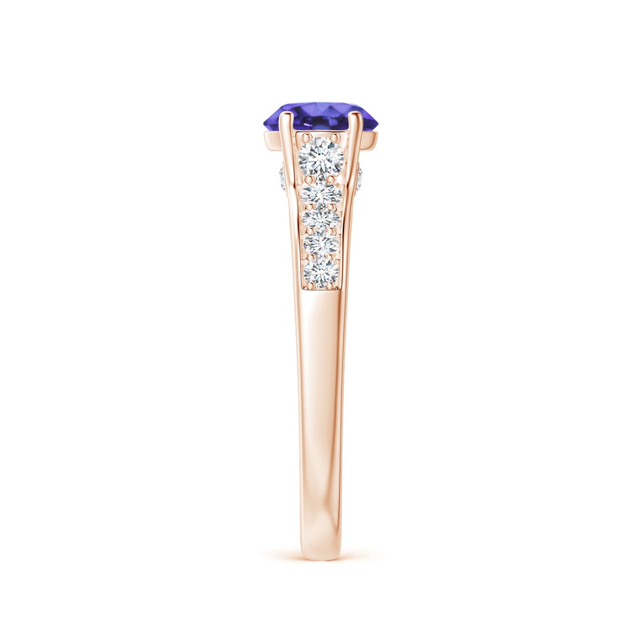 6mm AA Round Tanzanite Tapered Shank Solitaire Engagement Ring in Rose Gold side 2