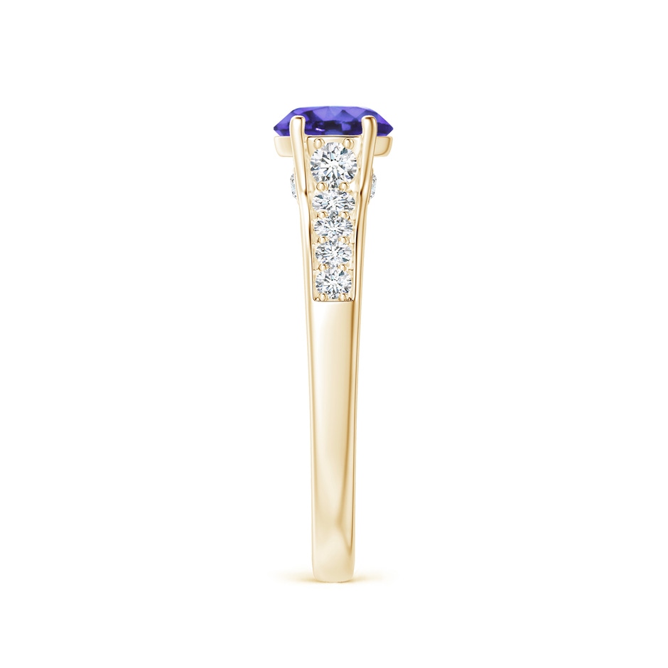 6mm AA Round Tanzanite Tapered Shank Solitaire Engagement Ring in Yellow Gold side 2