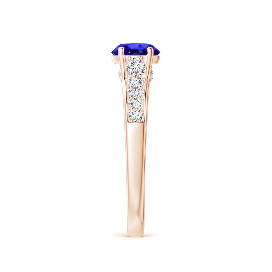 6mm AAA Round Tanzanite Tapered Shank Solitaire Engagement Ring in Rose Gold side 2
