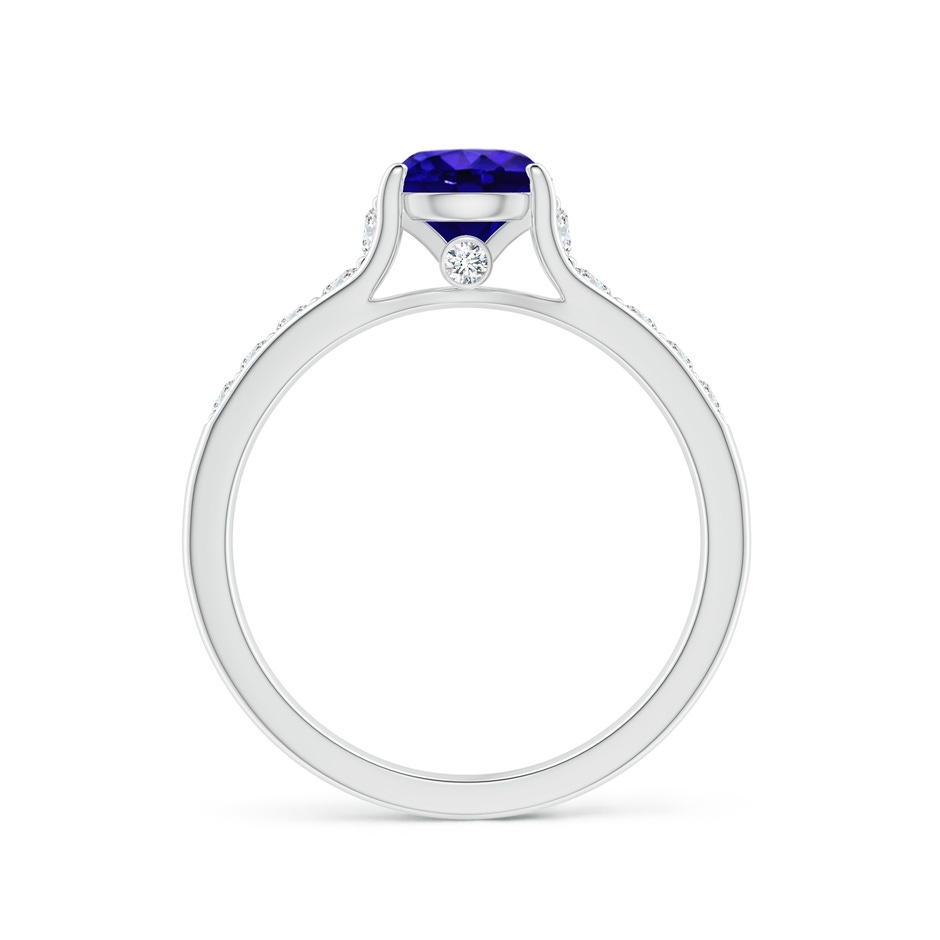 6mm AAAA Round Tanzanite Tapered Shank Solitaire Engagement Ring in P950 Platinum side 1
