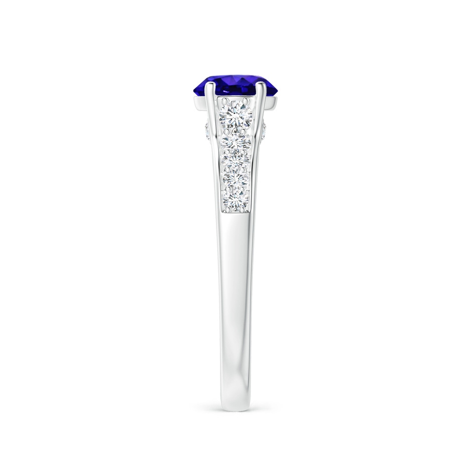 6mm AAAA Round Tanzanite Tapered Shank Solitaire Engagement Ring in P950 Platinum side 2
