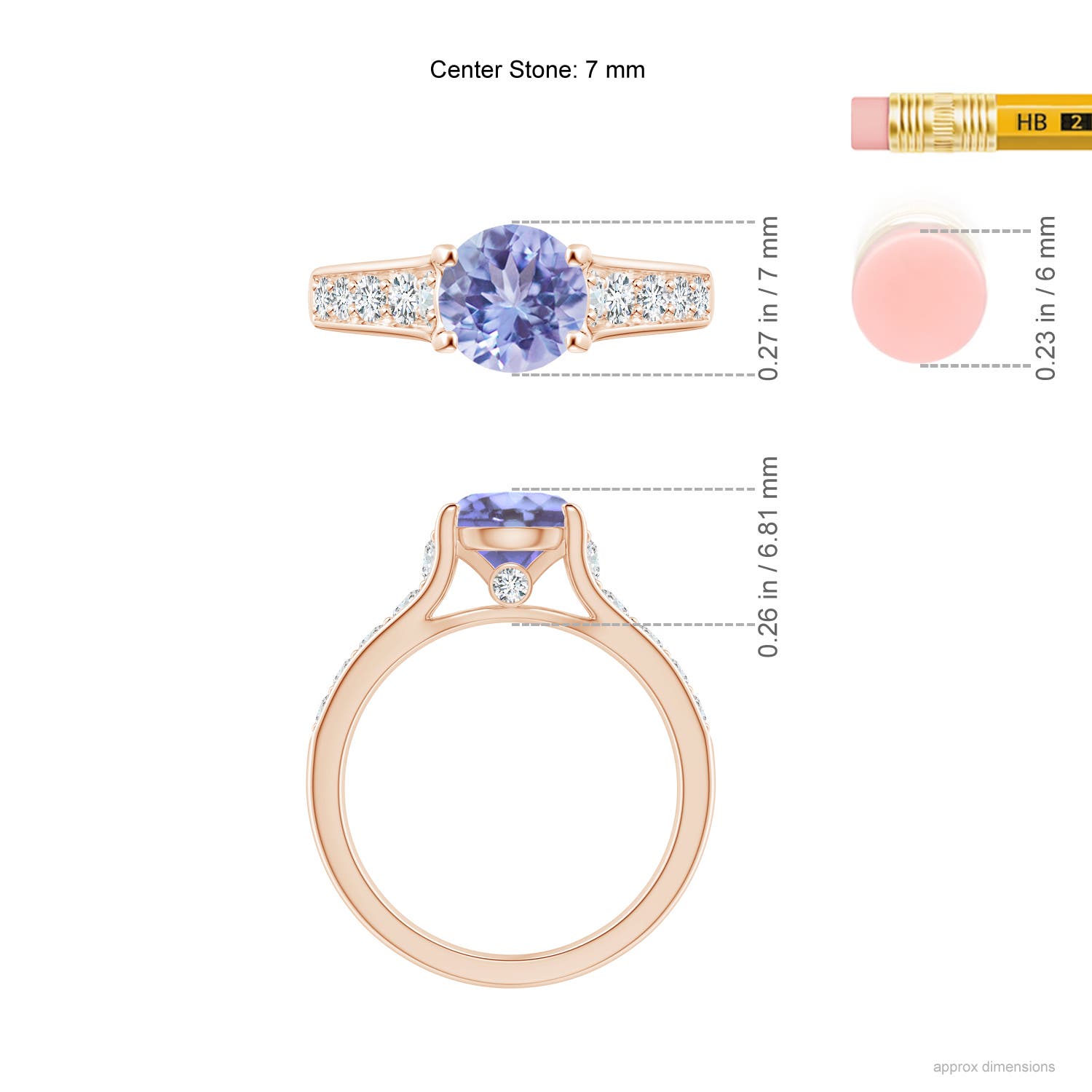 A - Tanzanite / 1.99 CT / 14 KT Rose Gold