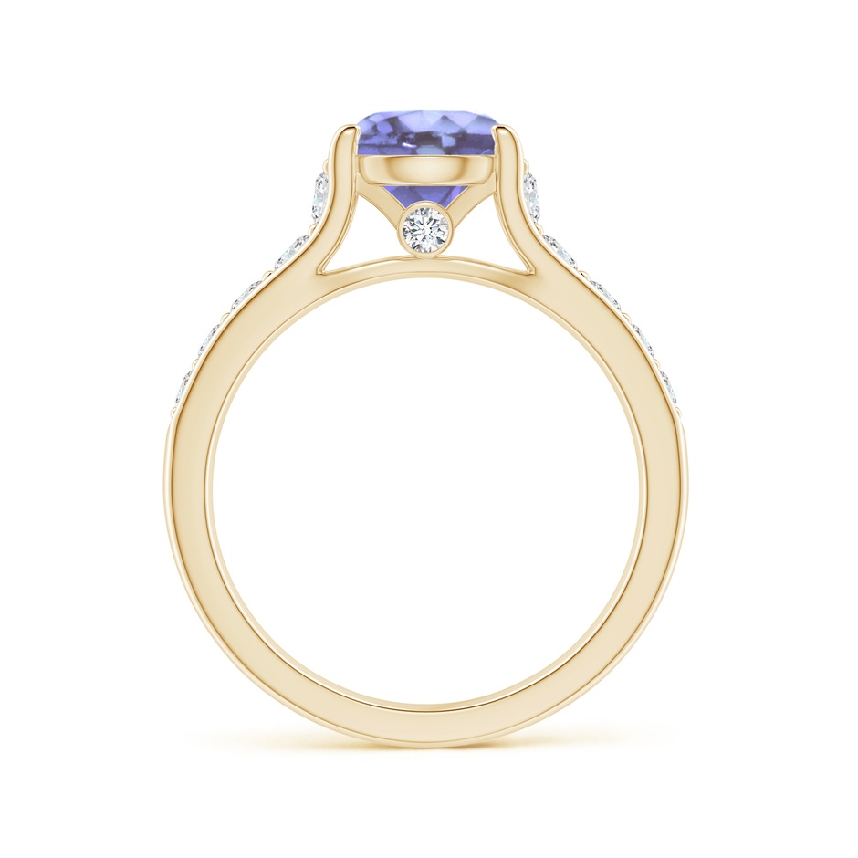 7mm A Round Tanzanite Tapered Shank Solitaire Engagement Ring in Yellow Gold side 1