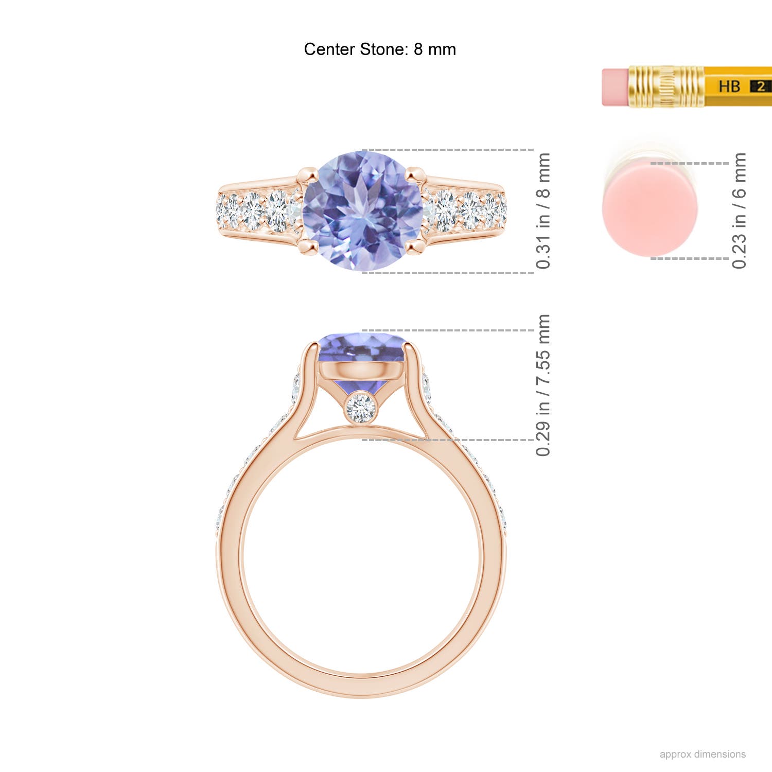 A - Tanzanite / 2.5 CT / 14 KT Rose Gold